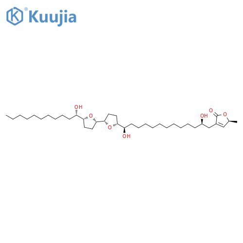 2(5H)-Furanone,3-[(2R,13R)-2,13-dihydroxy-13-[(2S,2'S,5R,5'R)-octahydro-5'-[(1S)-1-hydroxyundecyl][2,2'-bifuran]-5-yl]tridecyl]-5-methyl-,(5S)- structure