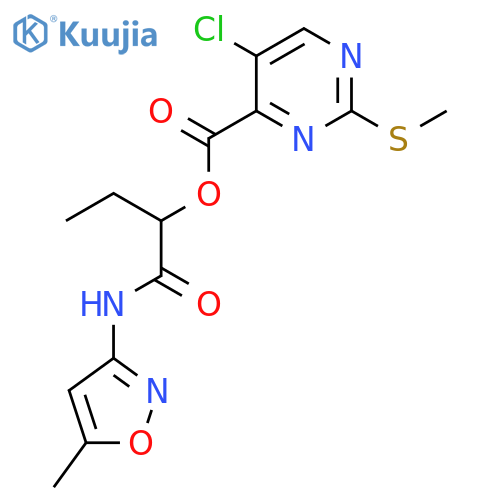 1-[(5-Methyl-1,2-oxazol-3-yl)carbamoyl]propyl 5-chloro-2-(methylsulfanyl)pyrimidine-4-carboxylate structure