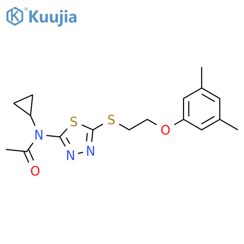 N-cyclopropyl-N-(5-{[2-(3,5-dimethylphenoxy)ethyl ]sulfanyl}-1,3,4-thiadiazol-2-yl)acetamide structure