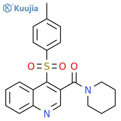 4-(4-methylbenzenesulfonyl)-3-(piperidine-1-carbonyl)quinoline structure