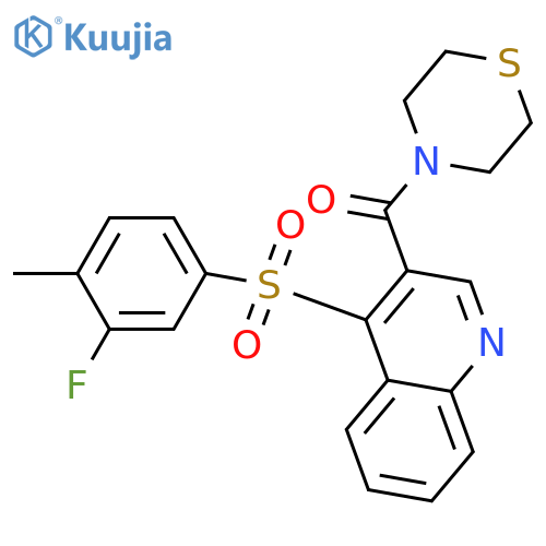 4-(3-fluoro-4-methylbenzenesulfonyl)-3-(thiomorpholine-4-carbonyl)quinoline structure
