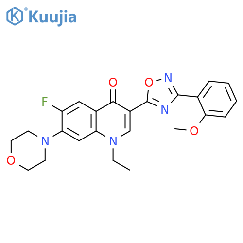 1-ethyl-6-fluoro-3-[3-(2-methoxyphenyl)-1,2,4-oxadiazol-5-yl]-7-(morpholin-4-yl)-1,4-dihydroquinolin-4-one structure