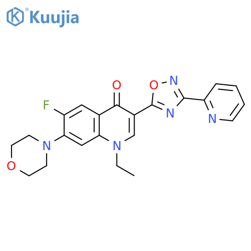 1-ethyl-6-fluoro-7-(morpholin-4-yl)-3-[3-(pyridin-2-yl)-1,2,4-oxadiazol-5-yl]-1,4-dihydroquinolin-4-one structure