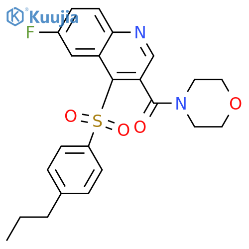 6-fluoro-3-(morpholine-4-carbonyl)-4-(4-propylbenzenesulfonyl)quinoline structure