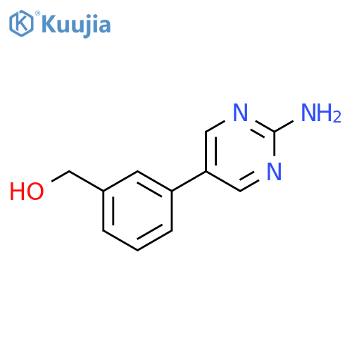 [3-(2-aminopyrimidin-5-yl)phenyl]methanol structure