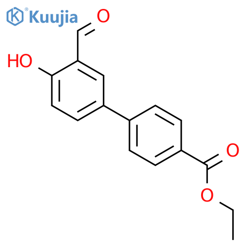 4-(4-Ethoxycarbonylphenyl)-2-formylphenol structure