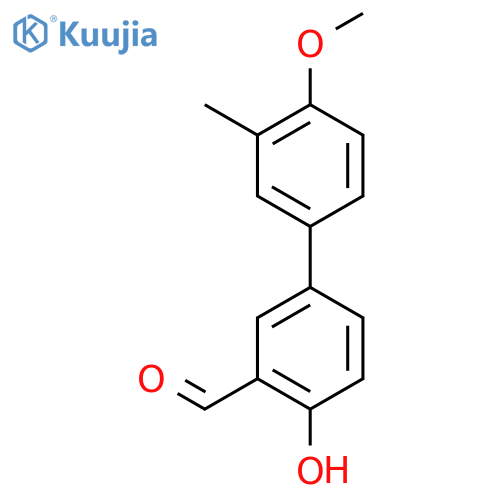 2-hydroxy-5-(4-methoxy-3-methylphenyl)benzaldehyde structure