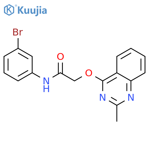 N-(3-bromophenyl)-2-[(2-methylquinazolin-4-yl)oxy]acetamide structure