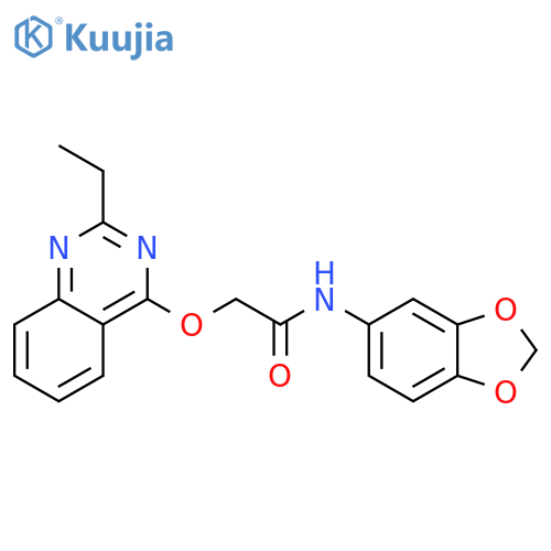 N-(2H-1,3-benzodioxol-5-yl)-2-[(2-ethylquinazolin-4-yl)oxy]acetamide structure