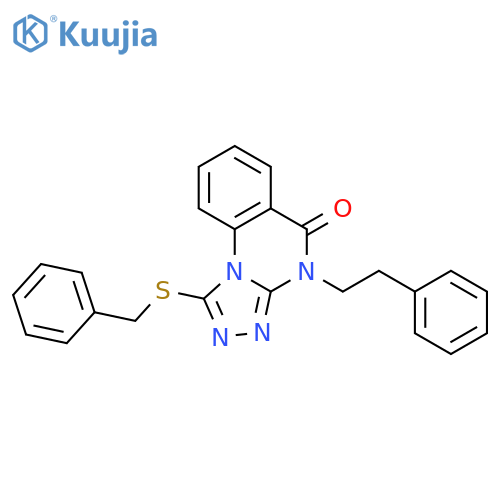 1-(benzylsulfanyl)-4-(2-phenylethyl)-4H,5H-[1,2,4]triazolo[4,3-a]quinazolin-5-one structure