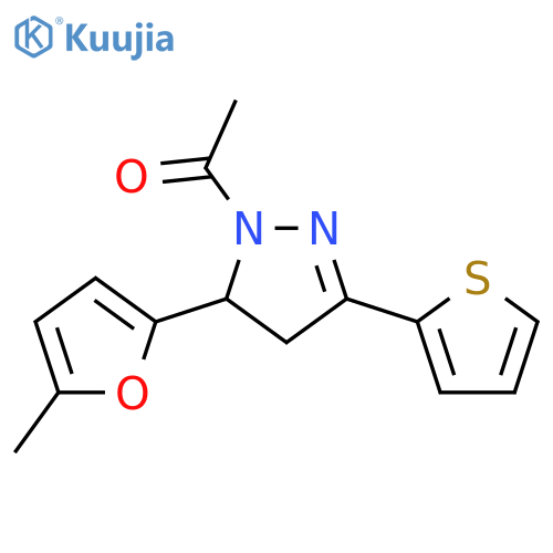 1-[5-(5-methylfuran-2-yl)-3-(thiophen-2-yl)-4,5-dihydro-1H-pyrazol-1-yl]ethan-1-one structure