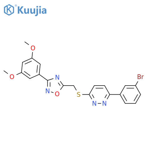 3-(3-bromophenyl)-6-({[3-(3,5-dimethoxyphenyl)-1,2,4-oxadiazol-5-yl]methyl}sulfanyl)pyridazine structure
