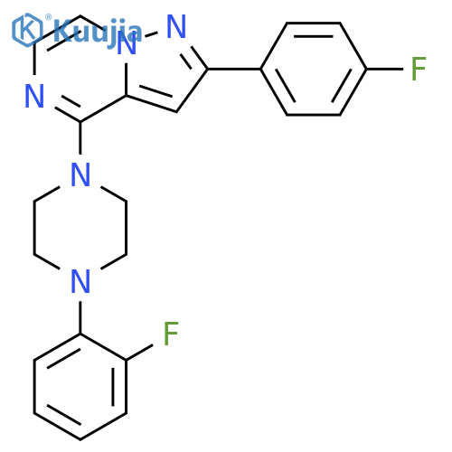 1-(2-fluorophenyl)-4-[2-(4-fluorophenyl)pyrazolo[1,5-a]pyrazin-4-yl]piperazine structure