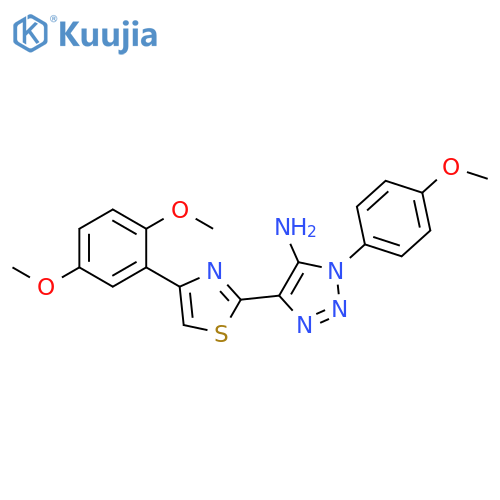 4-[4-(2,5-dimethoxyphenyl)-1,3-thiazol-2-yl]-1-(4-methoxyphenyl)-1H-1,2,3-triazol-5-amine structure