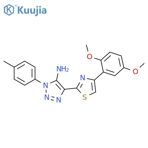 4-[4-(2,5-dimethoxyphenyl)-1,3-thiazol-2-yl]-1-(4-methylphenyl)-1H-1,2,3-triazol-5-amine structure