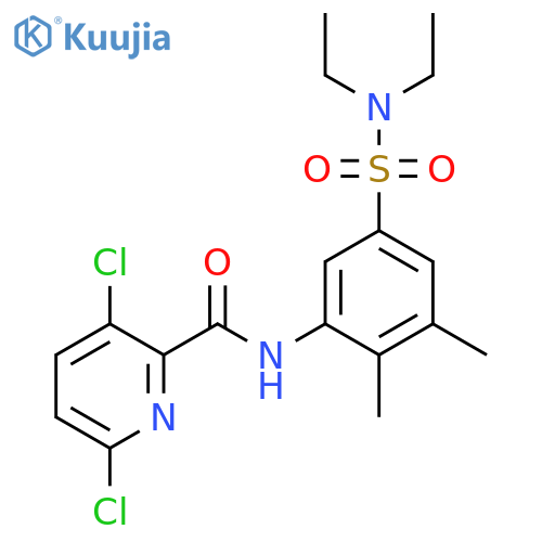 3,6-dichloro-N-[5-(diethylsulfamoyl)-2,3-dimethylphenyl]pyridine-2-carboxamide structure