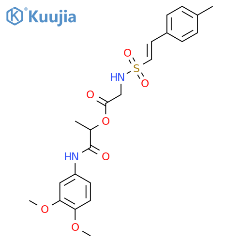 1-[(3,4-Dimethoxyphenyl)carbamoyl]ethyl 2-[2-(4-methylphenyl)ethenesulfonamido]acetate structure