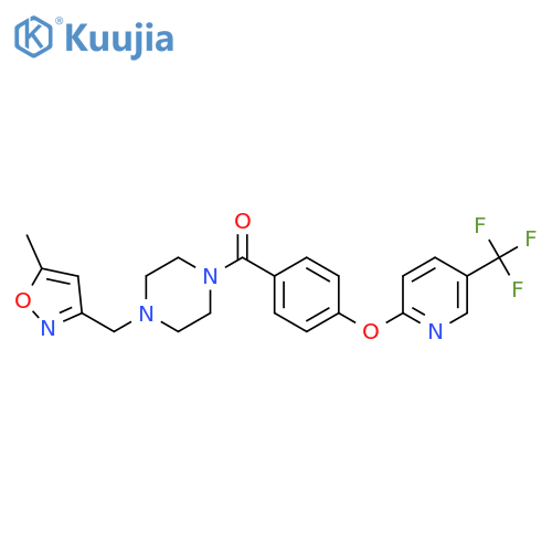 1-[(5-Methyl-1,2-oxazol-3-yl)methyl]-4-(4-{[5-(trifluoromethyl)pyridin-2-yl]oxy}benzoyl)piperazine structure