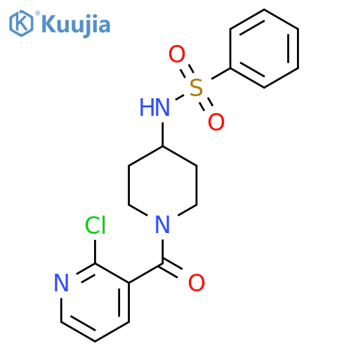 N-[1-(2-chloropyridine-3-carbonyl)piperidin-4-yl]benzenesulfonamide structure