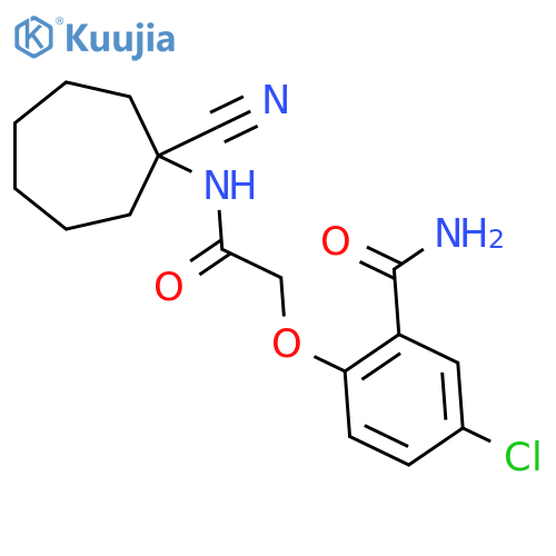 5-Chloro-2-{[(1-cyanocycloheptyl)carbamoyl]methoxy}benzamide structure
