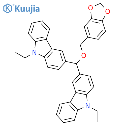 9H-Carbazole, 3,3'-(1,3-benzodioxol-5-ylmethoxymethylene)bis[9-ethyl- structure