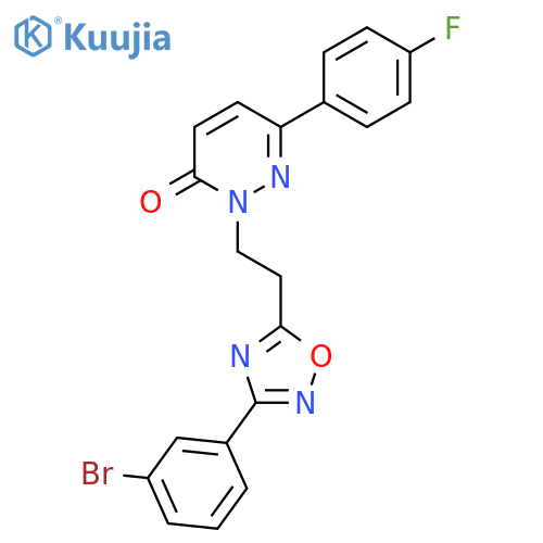 2-{2-3-(3-bromophenyl)-1,2,4-oxadiazol-5-ylethyl}-6-(4-fluorophenyl)-2,3-dihydropyridazin-3-one structure