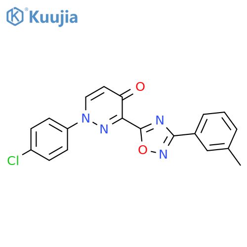 1-(4-chlorophenyl)-3-[3-(3-methylphenyl)-1,2,4-oxadiazol-5-yl]-1,4-dihydropyridazin-4-one structure