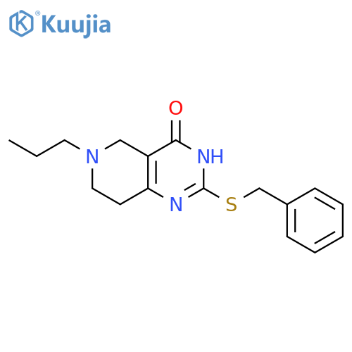 2-(benzylsulfanyl)-6-propyl-3H,4H,5H,6H,7H,8H-pyrido[4,3-d]pyrimidin-4-one structure