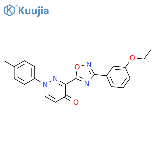 3-[3-(3-ethoxyphenyl)-1,2,4-oxadiazol-5-yl]-1-(4-methylphenyl)-1,4-dihydropyridazin-4-one structure