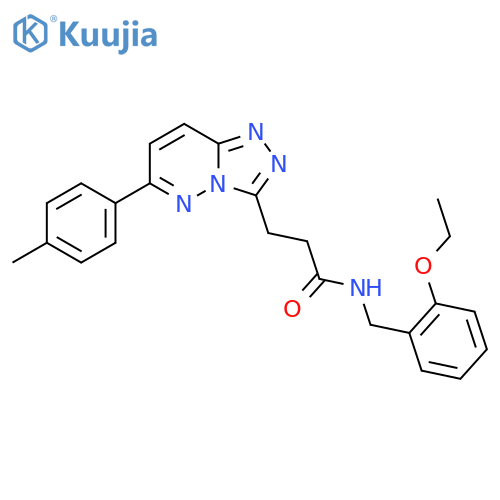 N-[(2-ethoxyphenyl)methyl]-3-[6-(4-methylphenyl)-[1,2,4]triazolo[4,3-b]pyridazin-3-yl]propanamide structure