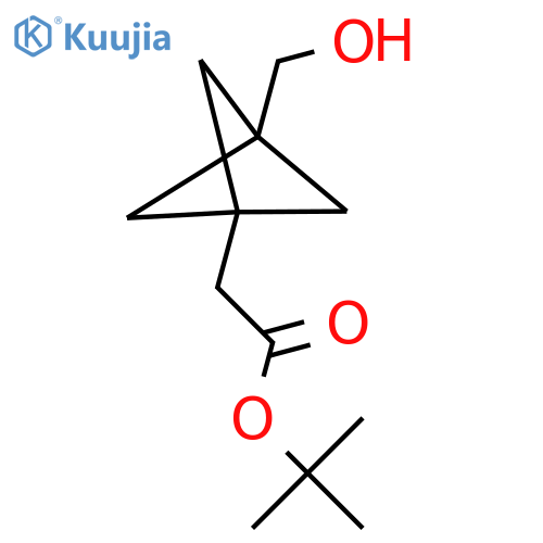 tert-butyl 2-[3-(hydroxymethyl)bicyclo[1.1.1]pentan-1-yl]acetate structure