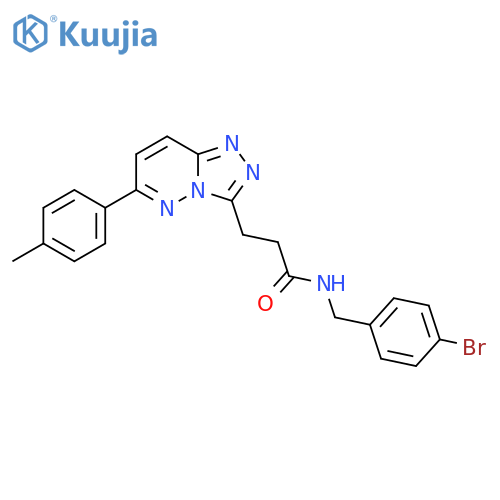 N-[(4-bromophenyl)methyl]-3-[6-(4-methylphenyl)-[1,2,4]triazolo[4,3-b]pyridazin-3-yl]propanamide structure