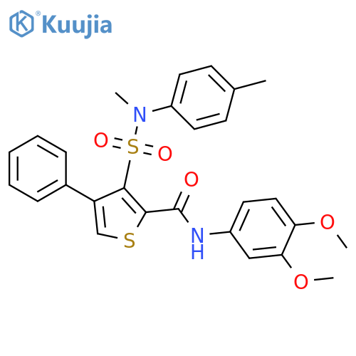 N-(3,4-dimethoxyphenyl)-3-[methyl(4-methylphenyl)sulfamoyl]-4-phenylthiophene-2-carboxamide structure