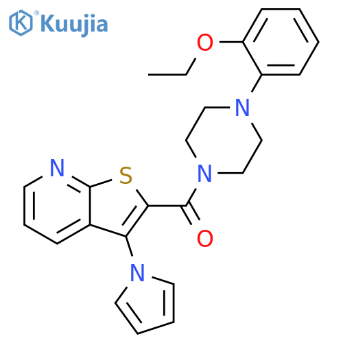 1-(2-ethoxyphenyl)-4-[3-(1H-pyrrol-1-yl)thieno[2,3-b]pyridine-2-carbonyl]piperazine structure