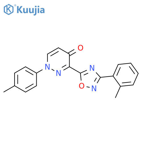 1-(4-methylphenyl)-3-[3-(2-methylphenyl)-1,2,4-oxadiazol-5-yl]-1,4-dihydropyridazin-4-one structure