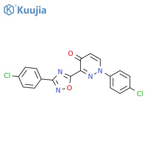 1-(4-chlorophenyl)-3-[3-(4-chlorophenyl)-1,2,4-oxadiazol-5-yl]-1,4-dihydropyridazin-4-one structure