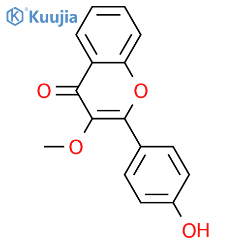 4H-1-Benzopyran-4-one, 2-(4-hydroxyphenyl)-3-methoxy- structure