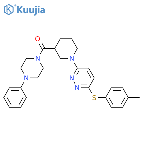 3-[(4-methylphenyl)sulfanyl]-6-[3-(4-phenylpiperazine-1-carbonyl)piperidin-1-yl]pyridazine structure