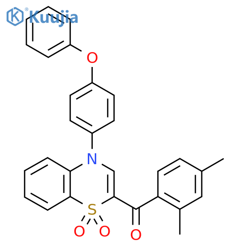 2-(2,4-dimethylbenzoyl)-4-(4-phenoxyphenyl)-4H-1lambda6,4-benzothiazine-1,1-dione structure