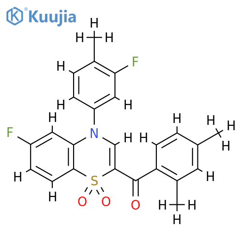 2-(2,4-dimethylbenzoyl)-6-fluoro-4-(3-fluoro-4-methylphenyl)-4H-1lambda6,4-benzothiazine-1,1-dione structure
