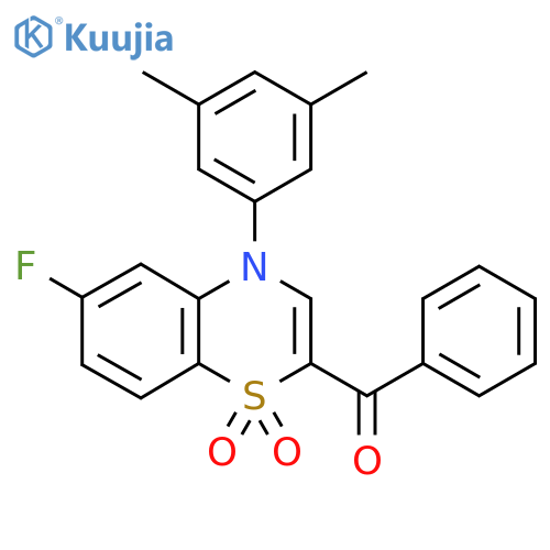 2-benzoyl-4-(3,5-dimethylphenyl)-6-fluoro-4H-1lambda6,4-benzothiazine-1,1-dione structure