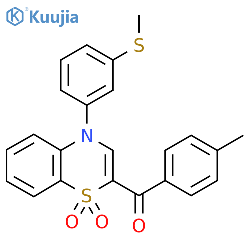 2-(4-methylbenzoyl)-4-[3-(methylsulfanyl)phenyl]-4H-1lambda6,4-benzothiazine-1,1-dione structure