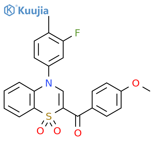 4-(3-fluoro-4-methylphenyl)-2-(4-methoxybenzoyl)-4H-1lambda6,4-benzothiazine-1,1-dione structure
