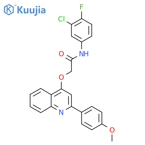N-(3-chloro-4-fluorophenyl)-2-{[2-(4-methoxyphenyl)quinolin-4-yl]oxy}acetamide structure