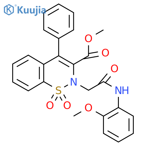 methyl 2-{[(2-methoxyphenyl)carbamoyl]methyl}-1,1-dioxo-4-phenyl-2H-1lambda6,2-benzothiazine-3-carboxylate structure