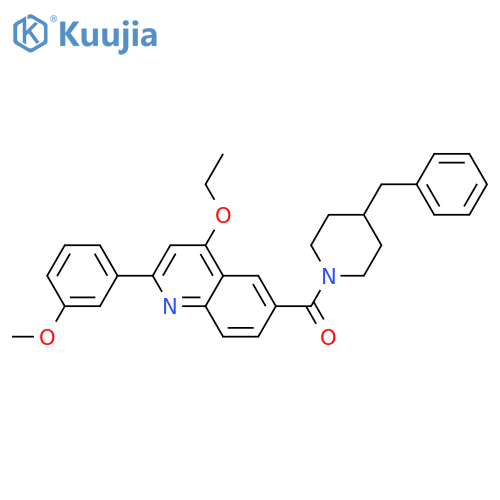 6-(4-benzylpiperidine-1-carbonyl)-4-ethoxy-2-(3-methoxyphenyl)quinoline structure