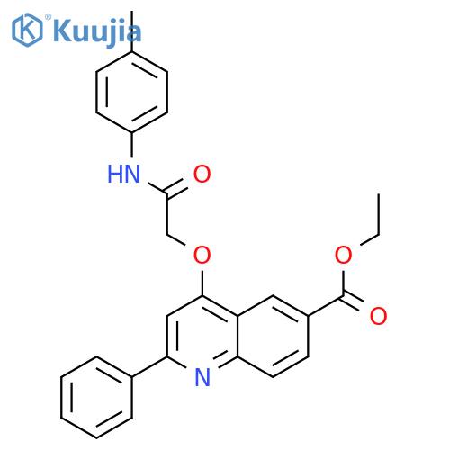 ethyl 4-{[(4-methylphenyl)carbamoyl]methoxy}-2-phenylquinoline-6-carboxylate structure
