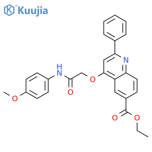 ethyl 4-{[(4-methoxyphenyl)carbamoyl]methoxy}-2-phenylquinoline-6-carboxylate structure