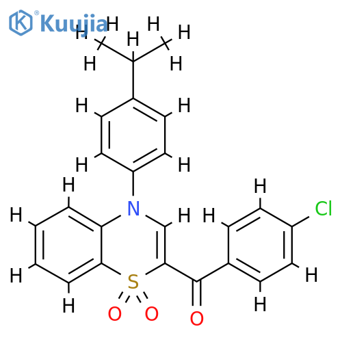 2-(4-chlorobenzoyl)-4-[4-(propan-2-yl)phenyl]-4H-1lambda6,4-benzothiazine-1,1-dione structure