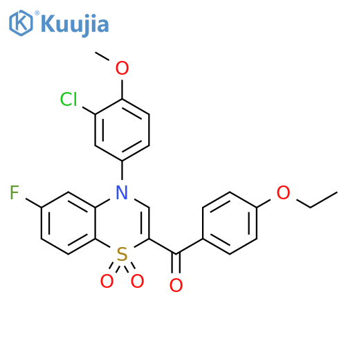 4-(3-chloro-4-methoxyphenyl)-2-(4-ethoxybenzoyl)-6-fluoro-4H-1lambda6,4-benzothiazine-1,1-dione structure